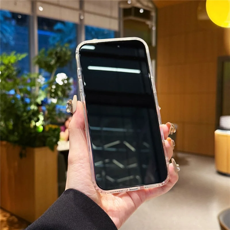 For iPhone 17 Pro Magnetic Case IMD Flower Pattern TPU + PC Clear Back Phone Cover - Style A