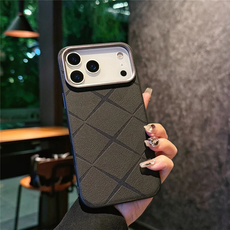 For iPhone 17 Pro Max Case Star Texture Heat Dissipation Acrylic TPU Phone Back Cover - Black