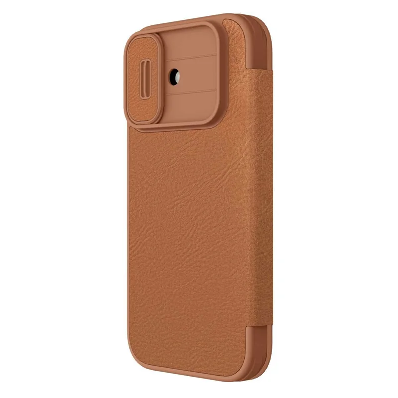 NILLKIN Qin Pro Serie für iPhone 17 Hülle mit Kartenfächern Leder Handyhülle - Braun