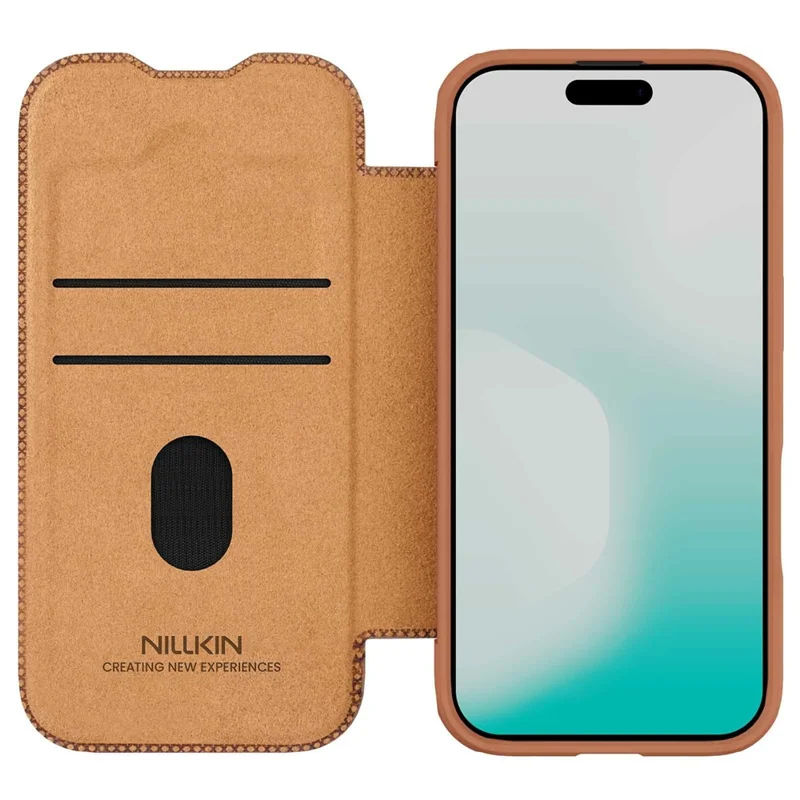 NILLKIN Qin Pro Serie für iPhone 17 Hülle mit Kartenfächern Leder Handyhülle - Braun