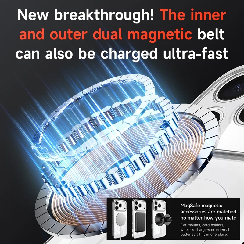 SULADA For iPhone 17 Pro Max Case Compatible with MagSafe Hard PC Crystal Clear Phone Cover