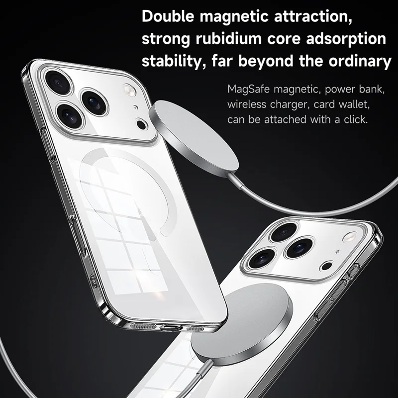 SULADA For iPhone 17 Pro Max Case Compatible with MagSafe Hard PC Crystal Clear Phone Cover