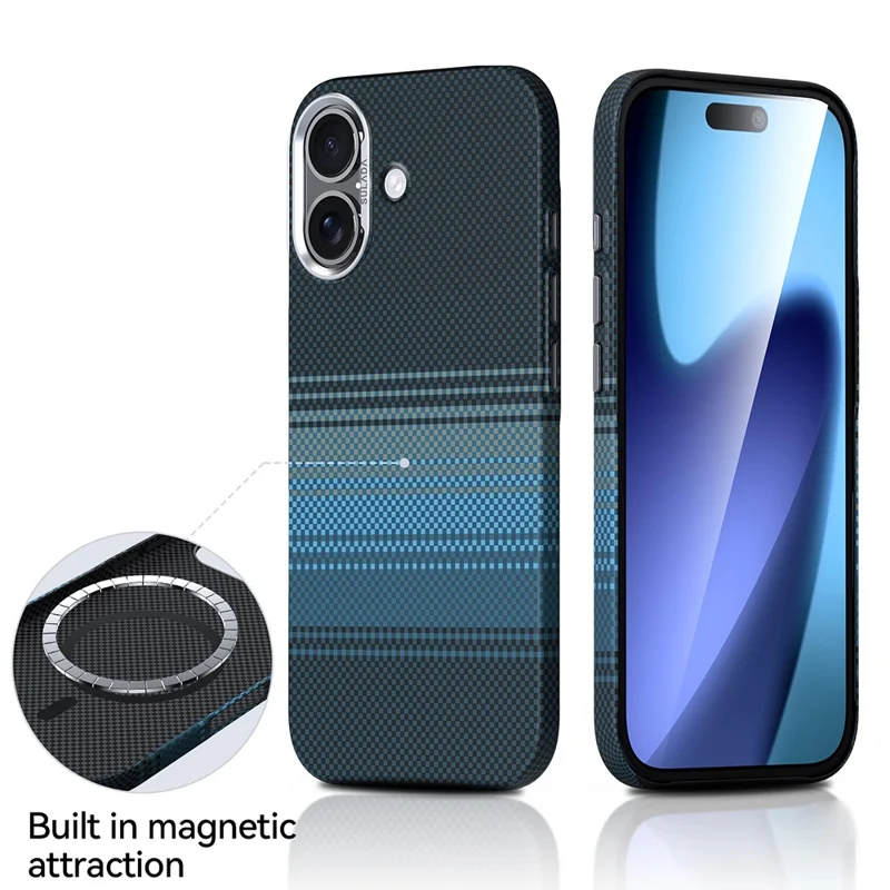 SULADA For iPhone 17 Magnetic Case Hard PC Anti-Scratch Phone Cover - Sunrise Blue