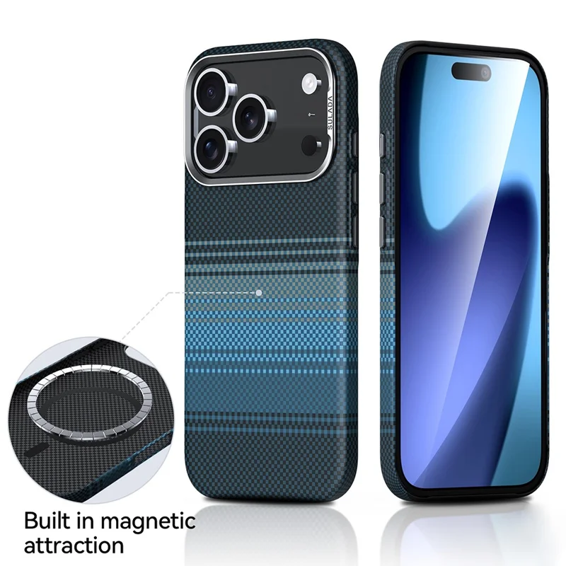 SULADA For iPhone 17 Pro Max Magnetic Case Hard PC Anti-Scratch Phone Cover - Sunrise Blue
