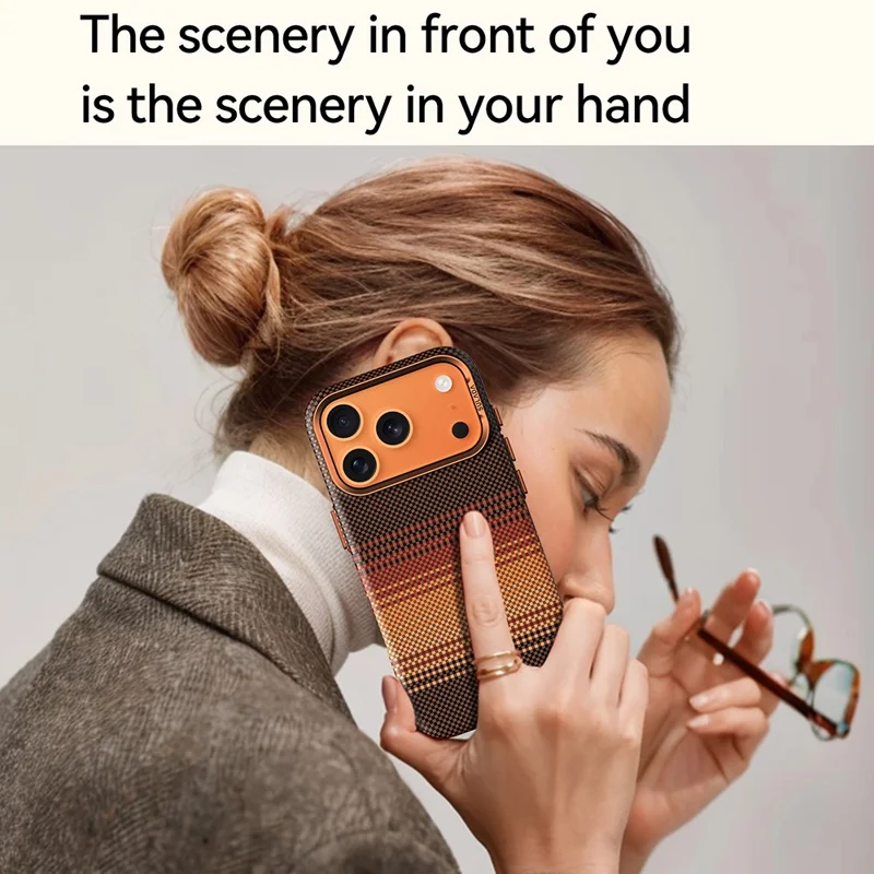 SULADA For iPhone 17 Pro Max Magnetic Case Hard PC Anti-Scratch Phone Cover - Sunrise Blue