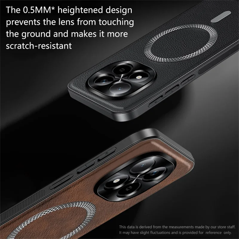 For Xiaomi Redmi Note 15 Pro 5G (Global) Magnetic Case PU TPU PC Phone Back Cover with Metal Lens Frame - Black