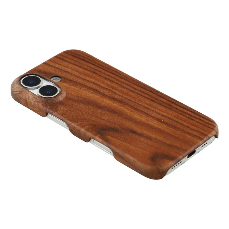 For iPhone 17 Case Hard Wooden Protective Phone Cover - Black Rosewood
