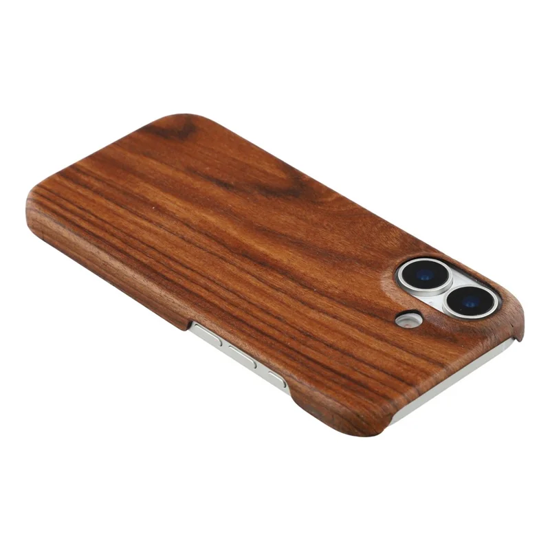 For iPhone 17 Case Hard Wooden Protective Phone Cover - Black Rosewood