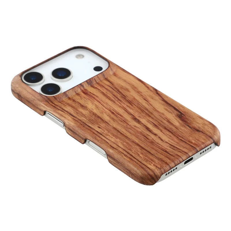 For iPhone 17 Pro Max Case Hard Wooden Protective Phone Cover - Rosewood
