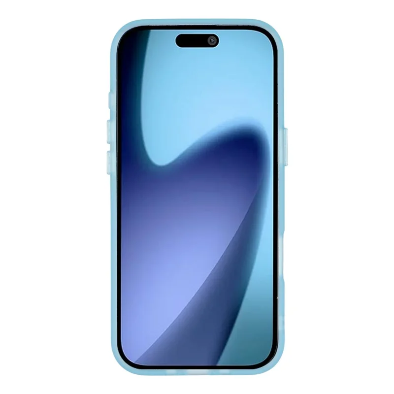 For iPhone Air Phone Case Compatible with MagSafe TPU + PC Matte Back Cover with Glitter Lens Frame - Transparent Blue