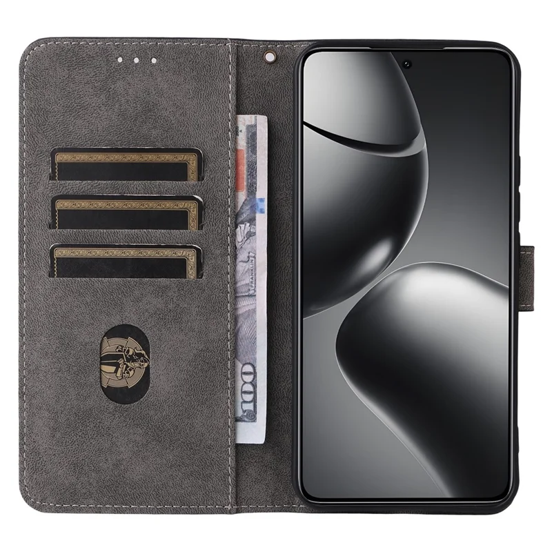 Til Xiaomi 15T Pro Case Wallet RFID-blokerende PU-læder telefonbeskytning med stativ og stropløsning - Sort