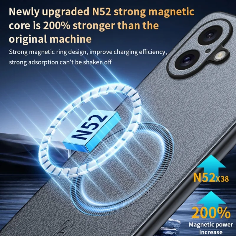 For iPhone 17 Case Compatible with MagSafe Leather Coated TPU + PC Phone Cover - Black