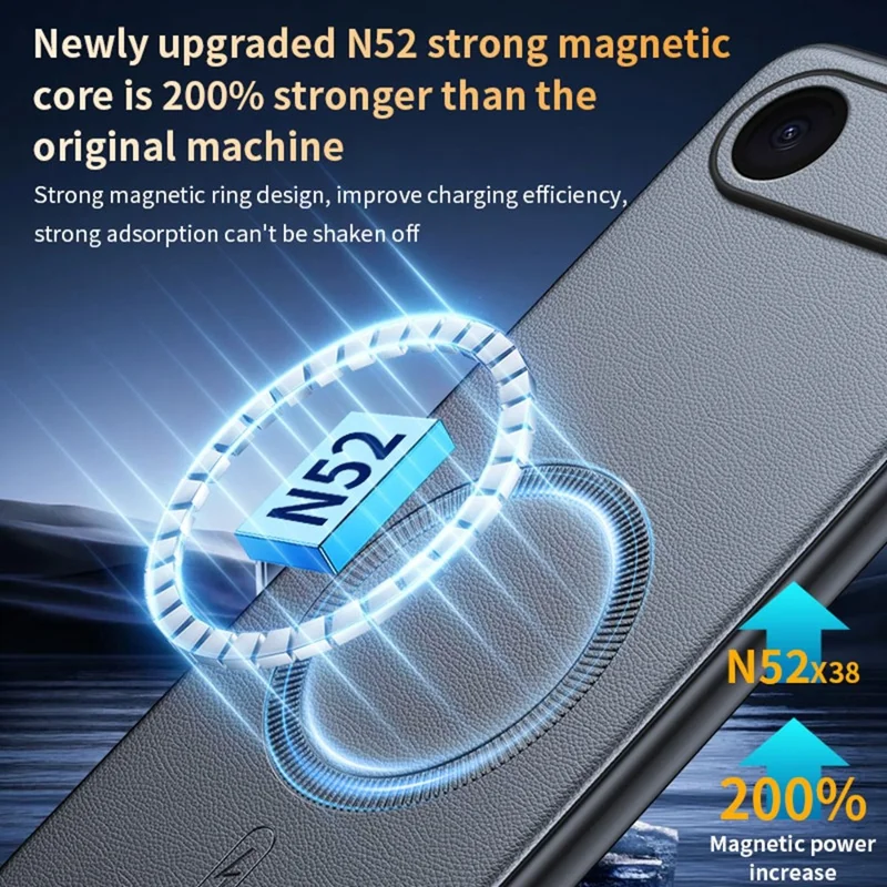 For iPhone Air Case Compatible with MagSafe Leather Coated TPU + PC Phone Cover - Black