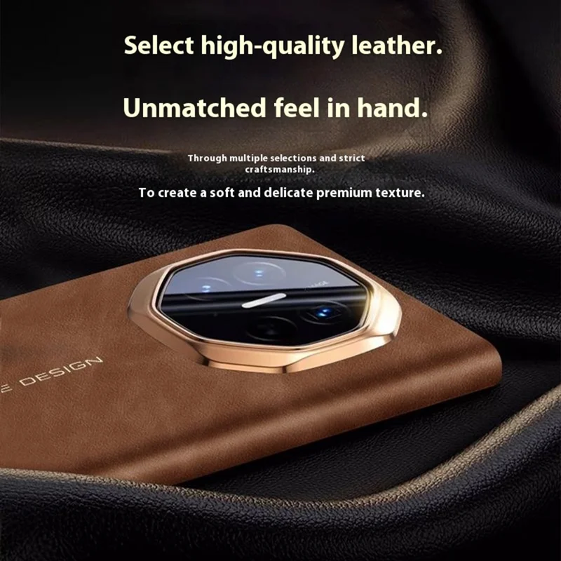 For Huawei Mate XTs Ultimate Smart Phone Case View Window Leather Cover with Auto Wake / Sleep - Brun