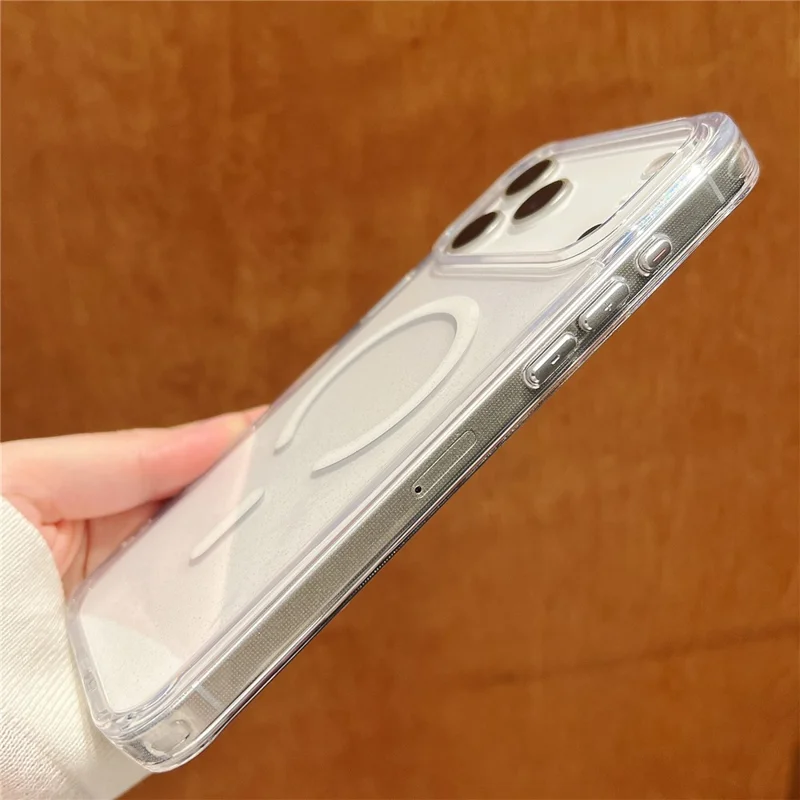 For iPhone 17 Pro Case Compatible with MagSafe Sparkling Glitter PC + TPU Phone Cover - Transparent Black