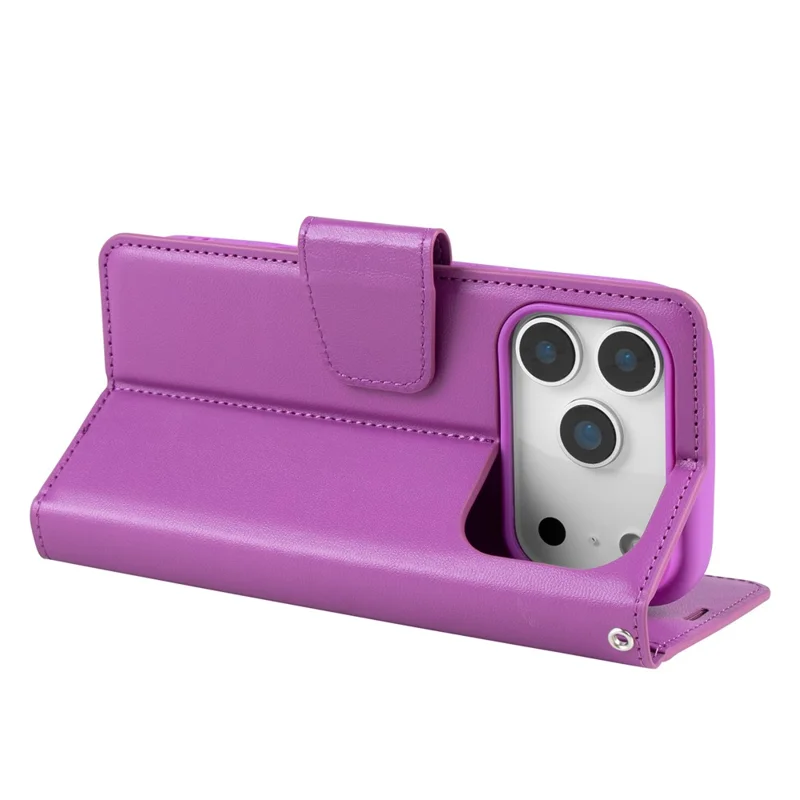 HANMAN Mill Series för iPhone 17 Pro Hållare Leder Etui Plånbok PU Skal - Lila