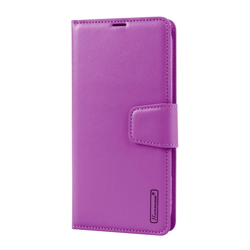 HANMAN Mill Series för iPhone 17 Pro Hållare Leder Etui Plånbok PU Skal - Lila