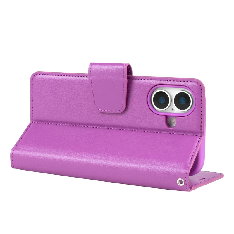 HANMAN Mill Series for iPhone 17 Case Wallet Stand PU Leather Phone Cover - Purple