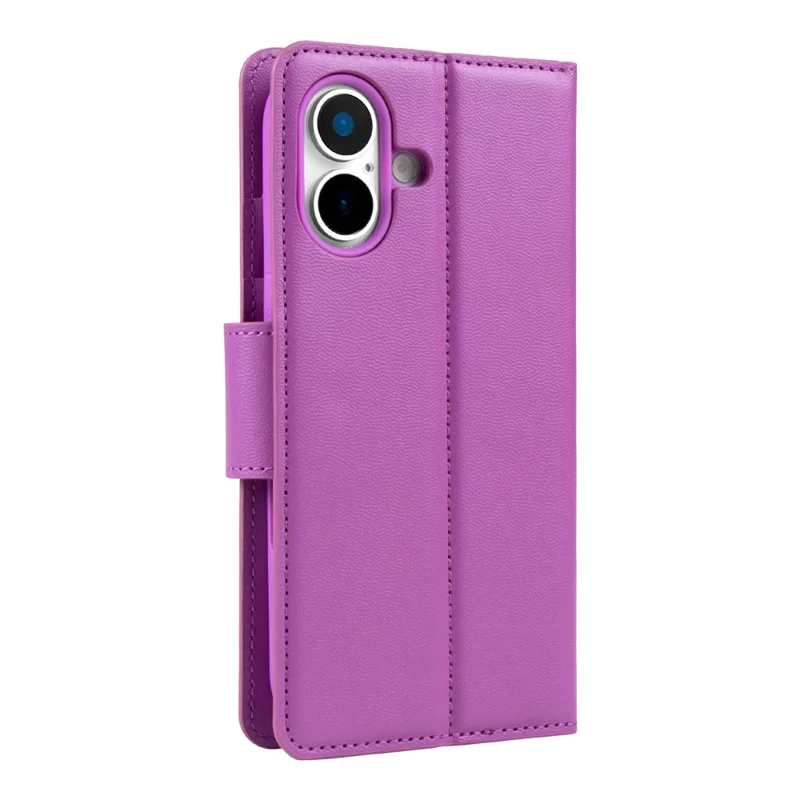 HANMAN Mill Series for iPhone 17 Case Wallet Stand PU Leather Phone Cover - Purple