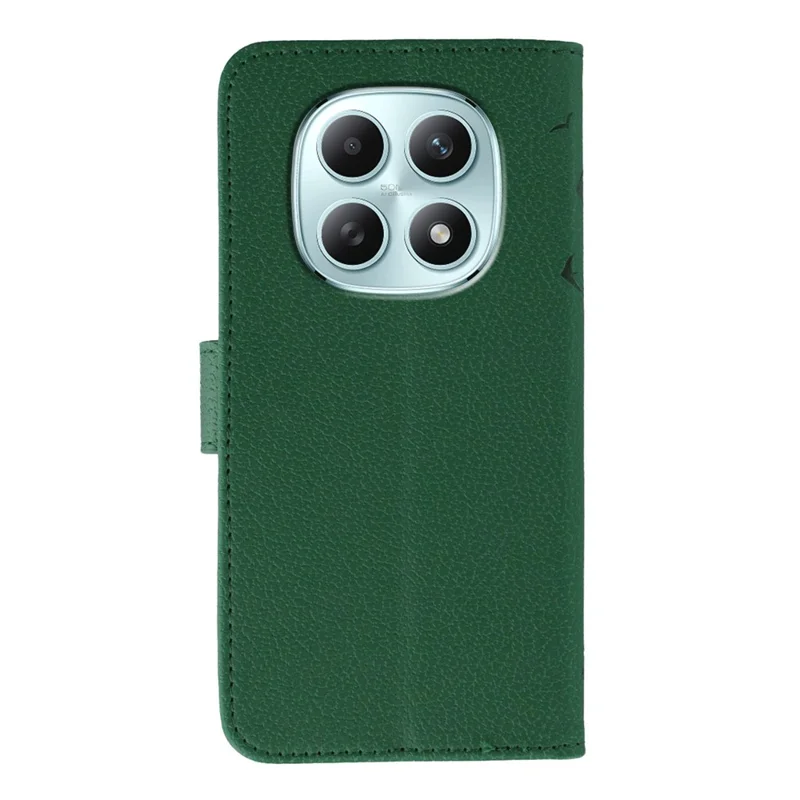 For Xiaomi Poco M8 5G / Redmi Note 15 5G (Global) / 15 4G (Global) Case Feather Imprint PU Leather Wallet Phone Cover - Green