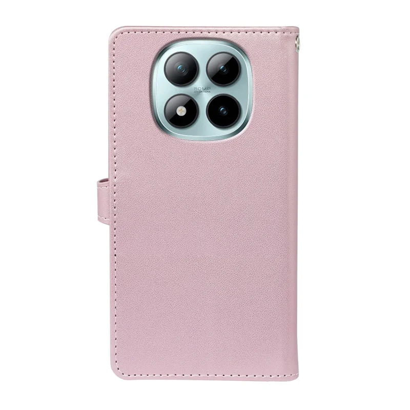 Funda para Xiaomi Redmi Note 15 Pro+ 5G con 9 ranuras para tarjetas, cubierta de teléfono de piel sintética con soporte - Oro rosa