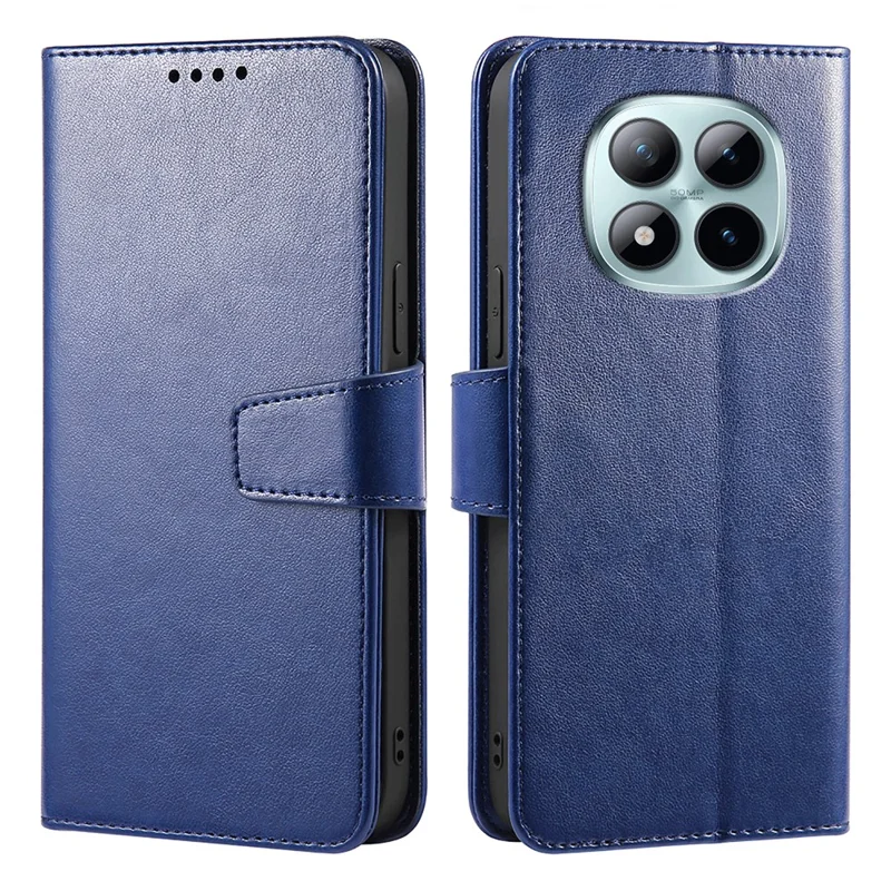 Voor Xiaomi Redmi Note 15 Pro+ 5G hoesje met standaard en kaarthouder portemonnee lederen telefoonhoes - Blauw