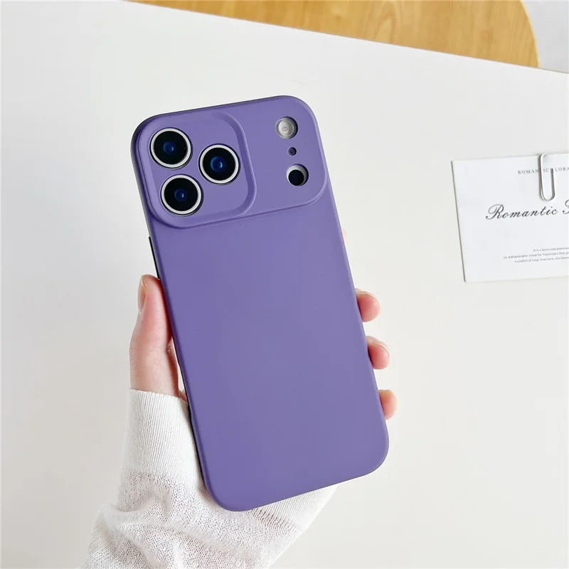 For iPhone 17 Pro Max Case Minimalist Solid Color Anti-scratch TPU Phone Cover with Soft Lining - Dark Purple