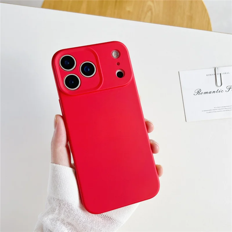 For iPhone 17 Pro Max Case Minimalist Solid Color Anti-scratch TPU Phone Cover with Soft Lining - Red