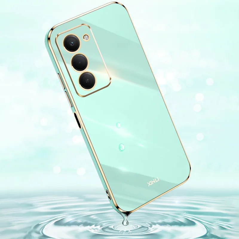 XINLI For Xiaomi Redmi 15 5G (Global) (169mm) Case TPU Phone Cover with Electroplating Frame - Cyan