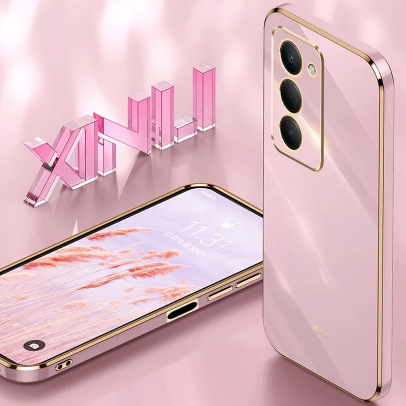 XINLI For Xiaomi Redmi 15 5G (Global) (169mm) Case TPU Phone Cover with Electroplating Frame - Cyan