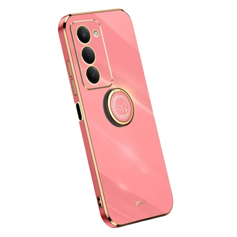 XINLI For Xiaomi Redmi 15 5G (Global) (169mm) Case Ring Kickstand Electroplating TPU Phone Cover - Red
