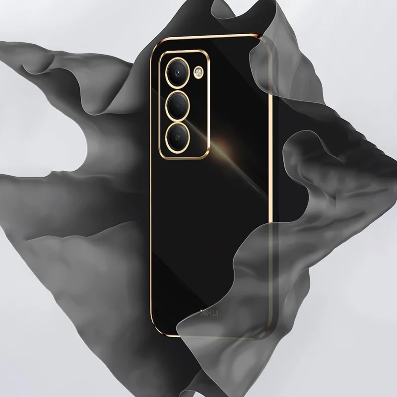 XINLI Obudowa na Xiaomi Redmi 15 4G (UE) (171 mm) Pokrowiec na telefon z tworzywa TPU z ramką z powłoką metalizowaną – cytrynowy