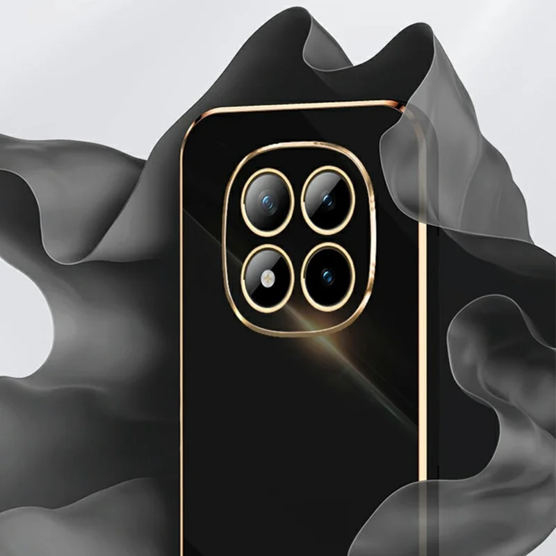 XINLI voor Xiaomi Redmi Note 15 Pro 5G hoesje TPU telefoonhoes met gegalvaniseerde rand - Cyaan