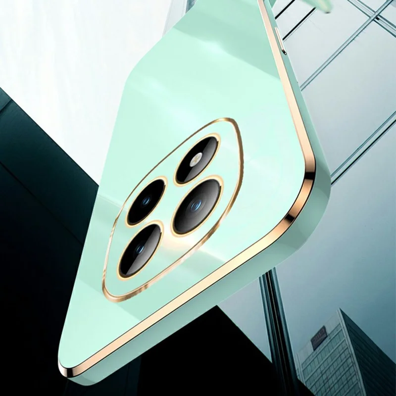 XINLI voor Xiaomi Redmi Note 15 Pro 5G hoesje TPU telefoonhoes met gegalvaniseerde rand - Cyaan