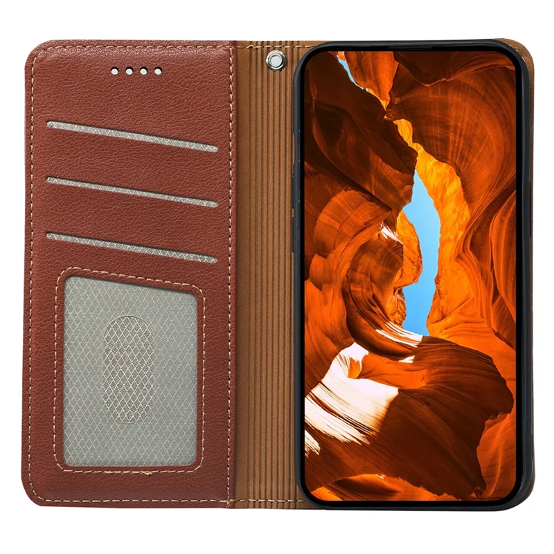 For Xiaomi Redmi Note 15 5G (Global) Case Wallet RFID Blocking Leather Phone Cover Strong Magnetic Closure - Brown
