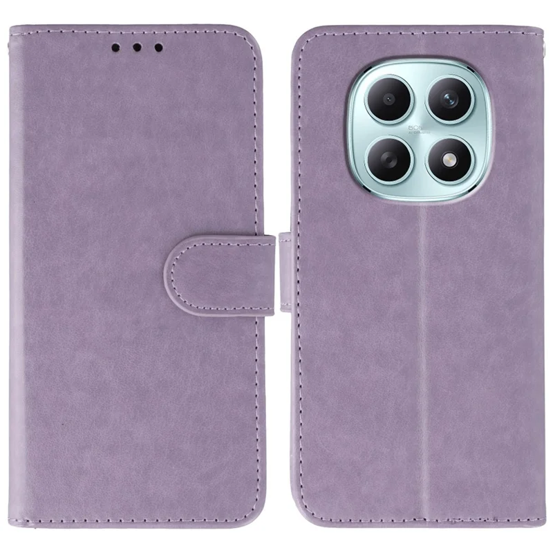 For Xiaomi Poco M8 5G / Redmi Note 15 5G (Global) / 15 4G (Global) Case PU Leather Flip Wallet Phone Cover with Strap - Purple