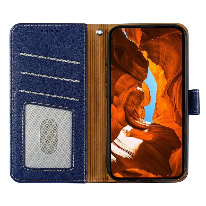 For Xiaomi Redmi Turbo 4 Pro 5G / Poco F7 5G Case RFID Blocking Wallet Litchi Texture Leather Phone Cover Magnetic Clasp - Blue