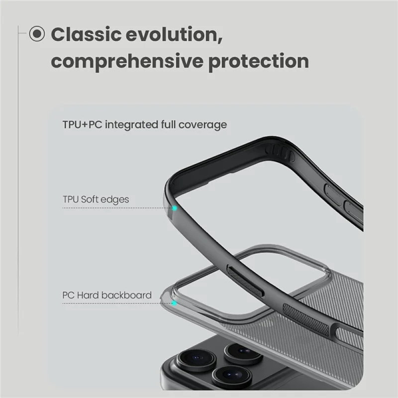 NILLKIN Super Frosted Shield Pro For iPhone 17 Pro Case Matte PC TPU Clear Black Phone Back Cover