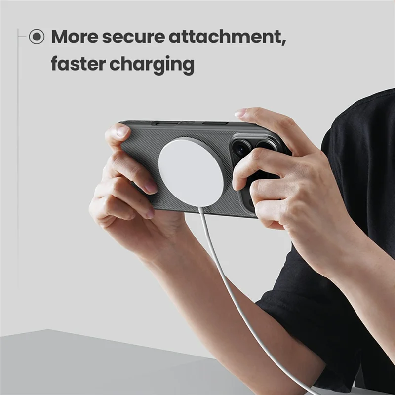 NILLKIN Super Frosted Shield Pro for iPhone 17 Pro Magnetic Case Matte PC TPU Clear Black Phone Back Cover