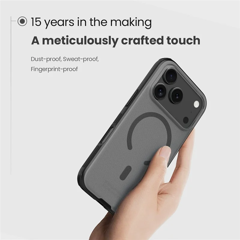 NILLKIN Super Frosted Shield Pro for iPhone 17 Pro Magnetic Case Matte PC TPU Clear Black Phone Back Cover