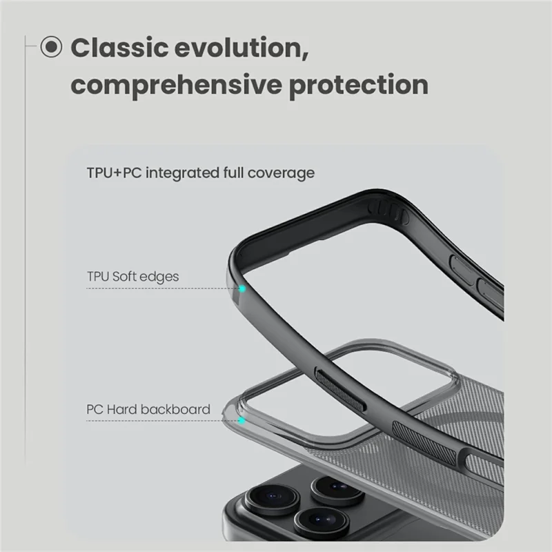 NILLKIN Super Frosted Shield Pro for iPhone 17 Pro Magnetic Case Matte PC TPU Clear Black Phone Back Cover