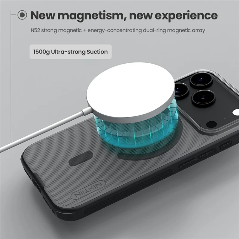 NILLKIN Super Frosted Shield Pro for iPhone 17 Pro Magnetic Case Matte PC TPU Clear Black Phone Back Cover