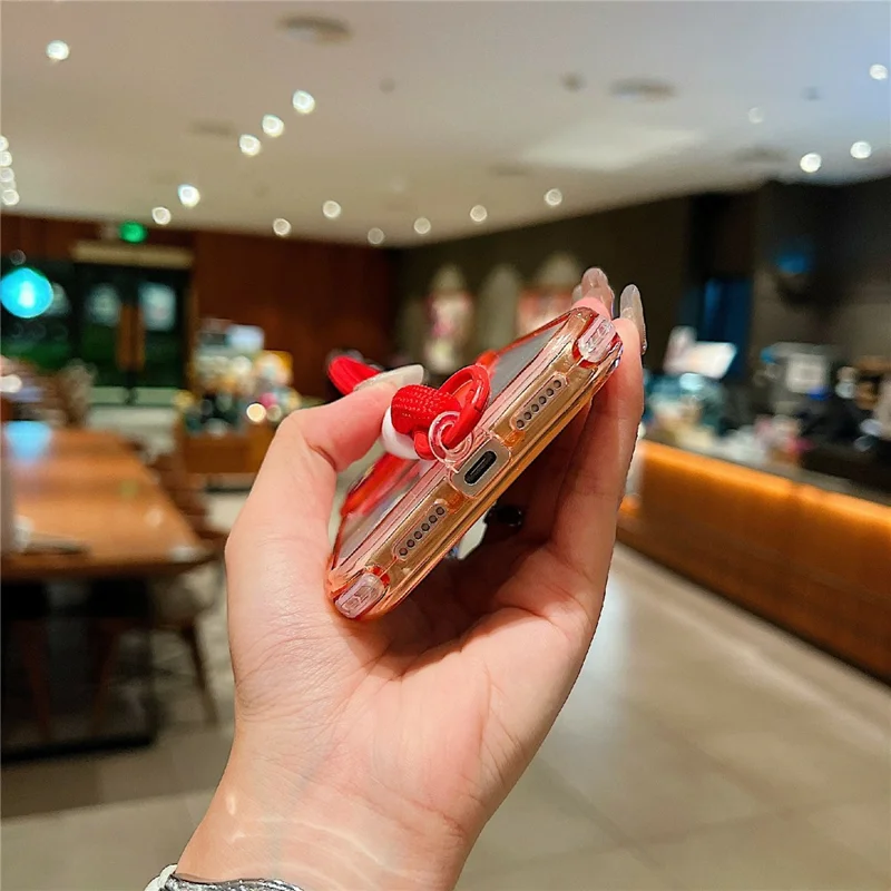 For iPhone 17 Pro Max Magnetic Case Clear Colorful Frame TPU + PC Phone Back Cover with Lens Film  /  Strap - Black