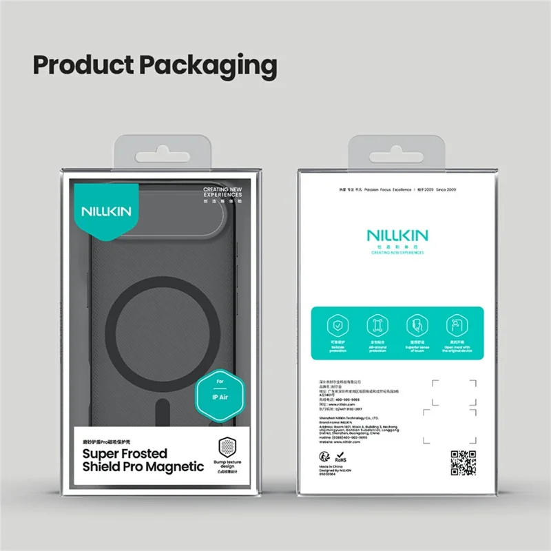 NILLKIN Super Frosted Shield Pro for iPhone Air Magnetic Case Matte PC TPU Clear Black Phone Back Cover
