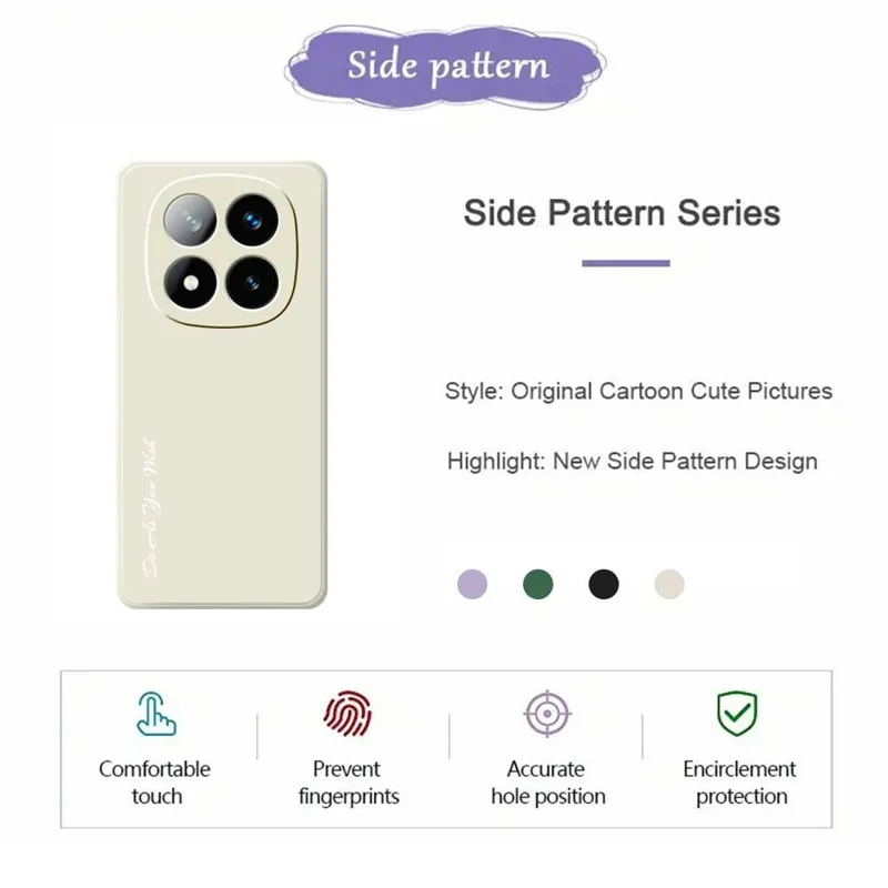 DO AS YOU WISH For Xiaomi Redmi Note 14 Pro 4G Case Straight Edge TPU Phone Back Cover Precise Cutouts - White