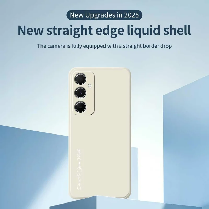 DO AS YOU WISH Voor Samsung Galaxy A55 5G Hoesje Rechte Rand TPU Telefoon Achterkant Precieze Uitsparingen - Wit