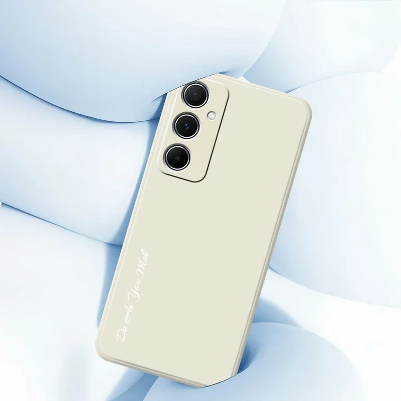 DO AS YOU WISH Voor Samsung Galaxy A55 5G Hoesje Rechte Rand TPU Telefoon Achterkant Precieze Uitsparingen - Wit