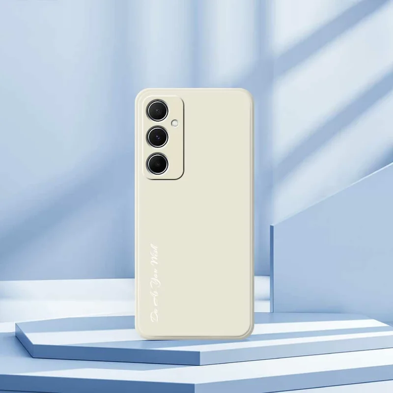 DO AS YOU WISH Voor Samsung Galaxy A55 5G Hoesje Rechte Rand TPU Telefoon Achterkant Precieze Uitsparingen - Wit