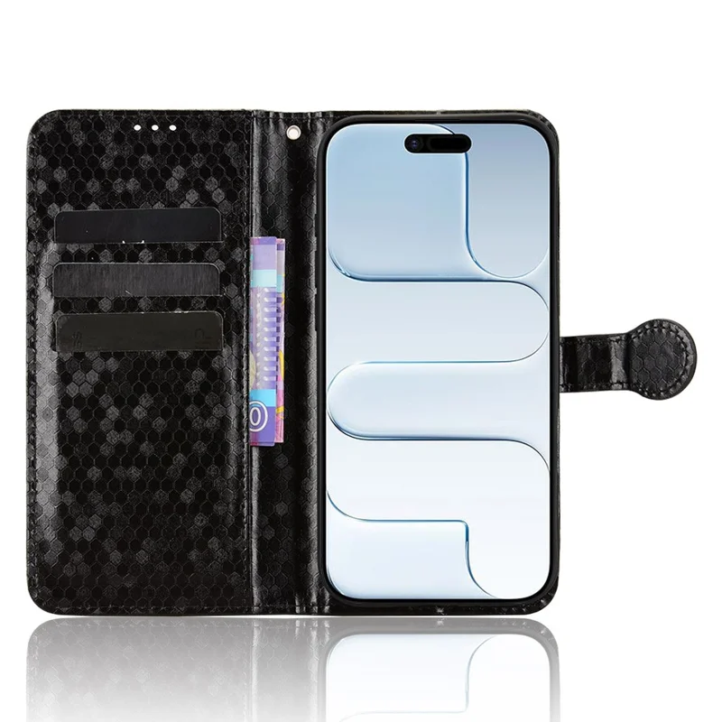 Til iPhone Air Wallet Case med prikpatterning i PU-læder med håndledsrem - Sort