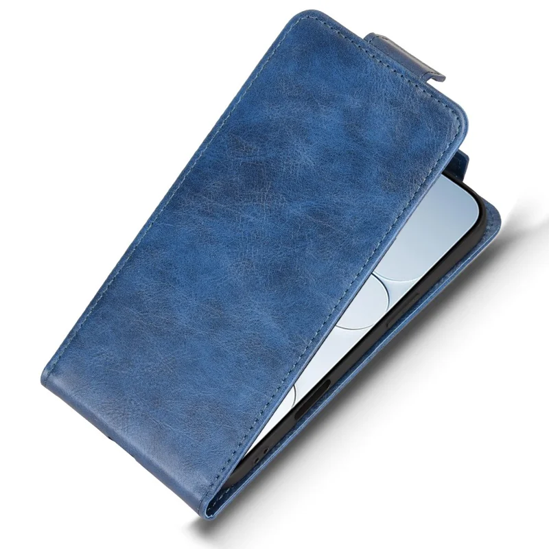 For iPhone Air Stand Case Magnetic Clasp Vertical Flip Leather Phone Cover with Card Holder - Dark Blue